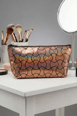 Fermuarlı Parlak Makyaj Çantası Asorti 21 