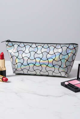 Fermuarlı Parlak Makyaj Çantası Asorti 25 