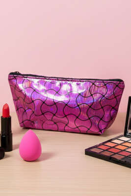 Fermuarlı Parlak Makyaj Çantası Asorti 28 