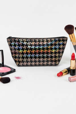 Fermuarlı Parlak Makyaj Çantası Asorti 5 