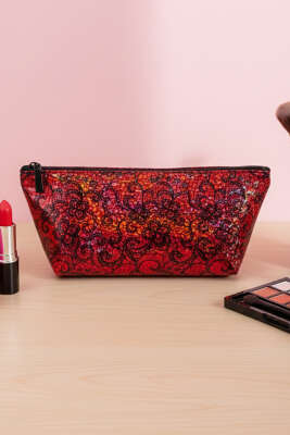 Fermuarlı Parlak Makyaj Çantası Asorti 9 