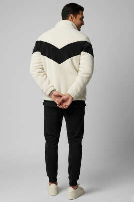 Fermuarlı Peluş Erkek Mont Taş - Erkek Mont