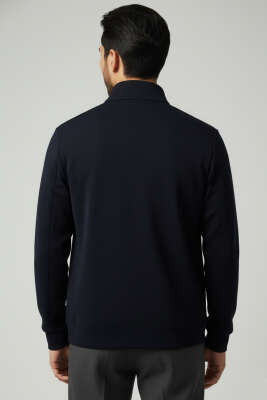 Fermuarlı Scuba Erkek Hırka Lacivert - Erkek Kazak