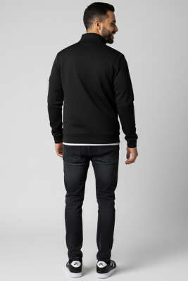 Fermuarlı Scuba Erkek Hırka Siyah - Erkek Kazak