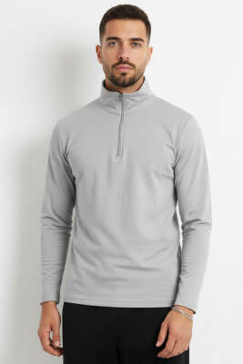 Fermuarlı Scuba Erkek Sweatshirt Gri - WİPEOUT