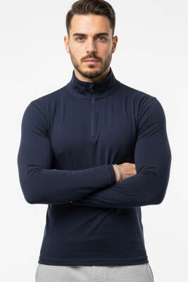 Fermuarlı Scuba Erkek Sweatshirt Lacivert - WİPEOUT