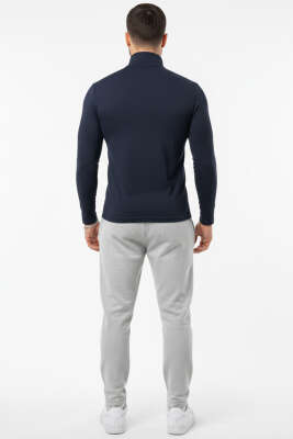 Fermuarlı Scuba Erkek Sweatshirt Lacivert - Erkek Sweatshirt