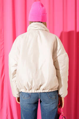 Fermuarlı Şişme Kısa Mont Taş - Kadın Giyim Modelleri