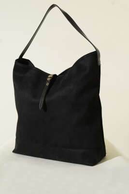 Fermuarlı Süet Kol Çanta Siyah - DESREE KEMER