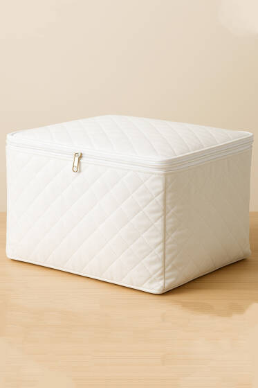 Fermuarlı Tela Yorgan Hurç Beyaz - Hurç