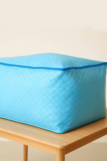 Fermuarlı Tela Yorgan Hurç Mavi - Hurç