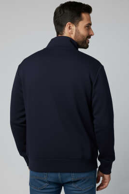 Fermuarlı Triko Erkek Hırka Lacivert - Erkek Hırka