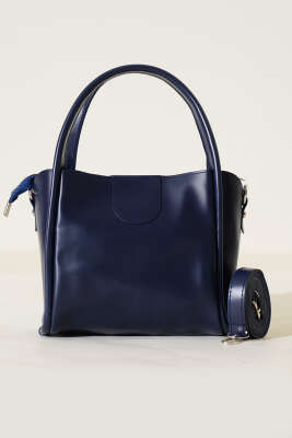 Fermuarlı Üç Bölmeli Kol Çanta Lacivert - Kol Çantası