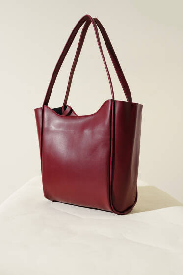  Fermuarlı Uzun Kulplu Kol Çanta Bordo - Kol Çantası