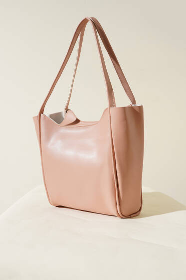  Fermuarlı Uzun Kulplu Kol Çanta Pudra - Kol Çantası