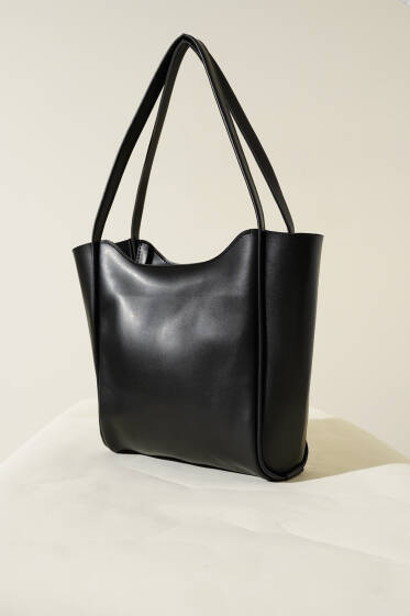  Fermuarlı Uzun Kulplu Kol Çanta Siyah - Kol Çantası