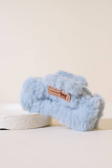 Figürlü Peluş Mandal Toka Mavi - Toka