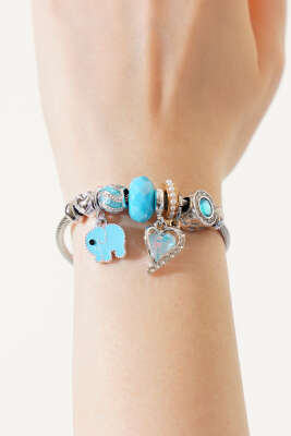 Fil Charmlı Bileklik Bebe Mavi - Yılın Fırsatı