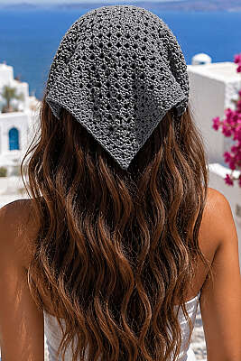 File Örgülü Bağlamalı Bandana Füme - Bandana