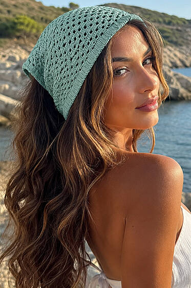 File Örgülü Bağlamalı Bandana Mint - Bandana