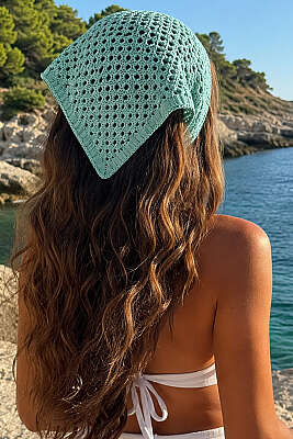 File Örgülü Bağlamalı Bandana Mint - Bandana