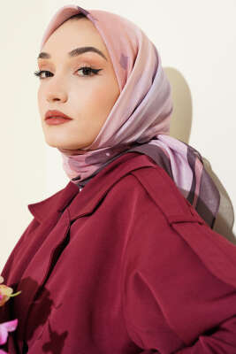 Fiori Desen Lina Eşarp Acı Kahve - Başörtüsü