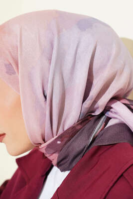 Fiori Desen Lina Eşarp Acı Kahve - Başörtüsü