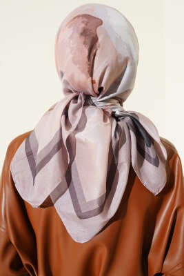 Fiori Desen Lina Eşarp Camel - Başörtüsü