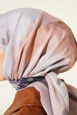 Fiori Desen Lina Eşarp Camel - Başörtüsü