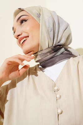 Fiori Desen Lina Eşarp Vizon - Başörtüsü