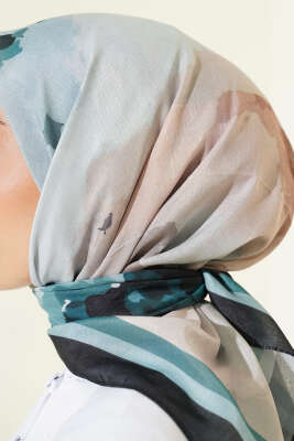 Fiori Desen Lina Eşarp Zümrüt - Başörtüsü