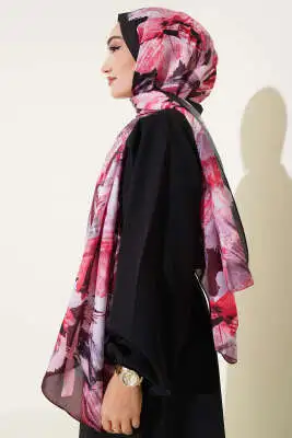 Fırça Desenli Soft Şal Bordo - Başörtüsü