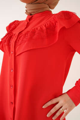 Fırfır Dantelli Gömlek Alizarin - Gömlek