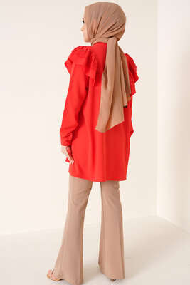 Fırfır Dantelli Gömlek Alizarin - Gömlek