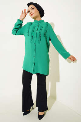 Fırfır Detaylı Ayrobin Gömlek Benetton - Thumbnail