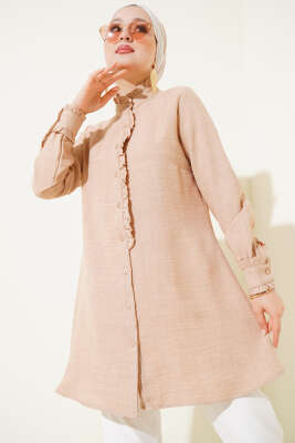 Fırfır Detaylı Tunik Camel 