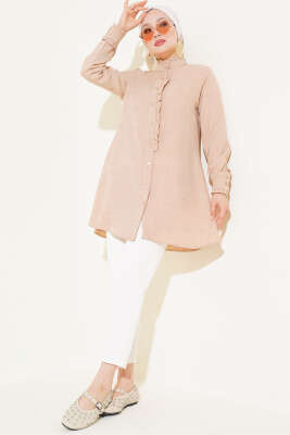 Fırfır Detaylı Tunik Camel - Tunik