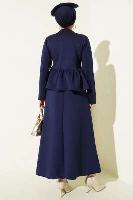 Fırfır Süslemeli Etekli İkili Takım Lacivert - Günün Seçilenleri