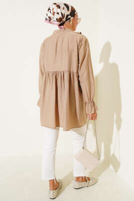 Fırfırlı Bileği Lastikli Kimono Camel - Dış Giyim&Mont