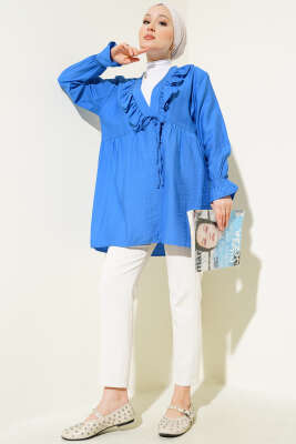 Fırfırlı Bileği Lastikli Kimono Saks - 300-500 TL Ürünler