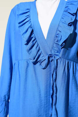 Fırfırlı Bileği Lastikli Kimono Saks - 300-500 TL Ürünler