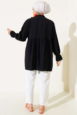 Fırfırlı Bileği Lastikli Kimono Siyah - 300-500 TL Ürünler