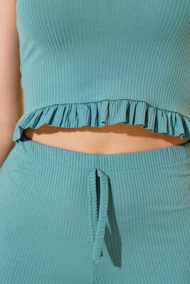 Fırfırlı İkili Takım Çağla Yeşili - Yılın Fırsatı