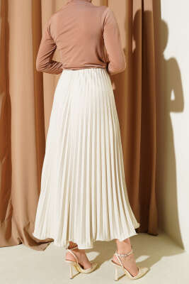 Fırfırlı Pileli Bel Lastikli Etek Taş - Etek