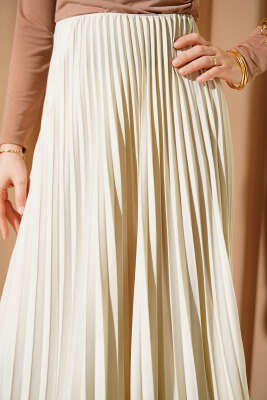 Fırfırlı Pileli Bel Lastikli Etek Taş - Etek