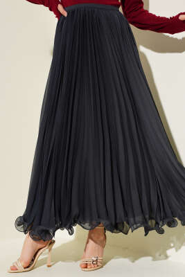 Fırfırlı Tül Etek Füme - Uzun Etek