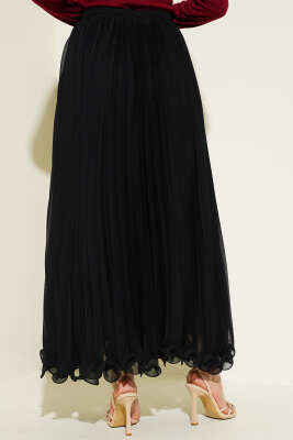 Fırfırlı Tül Etek Siyah - Uzun Etek