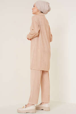 Fitil Detaylı İkili Takım Bej - İKİLİ TAKIM
