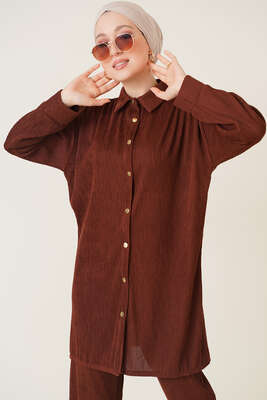 Fitil Detaylı İkili Takım Kahve - İKİLİ TAKIM