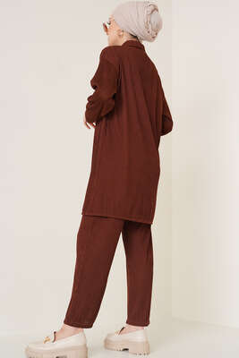Fitil Detaylı İkili Takım Kahve - İKİLİ TAKIM